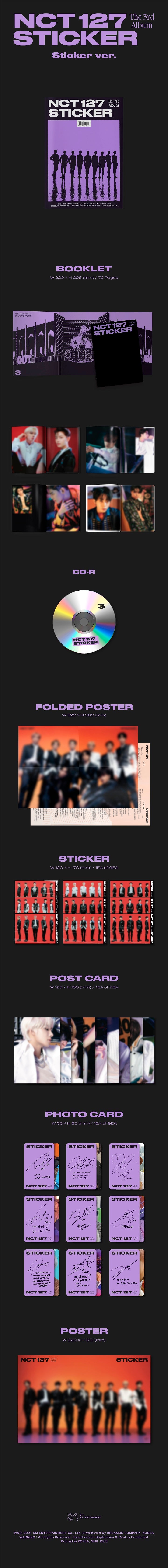 [SOLD OUT] 엔시티 127 (NCT 127) - 3집 [Sticker] (Sticker Ver.)