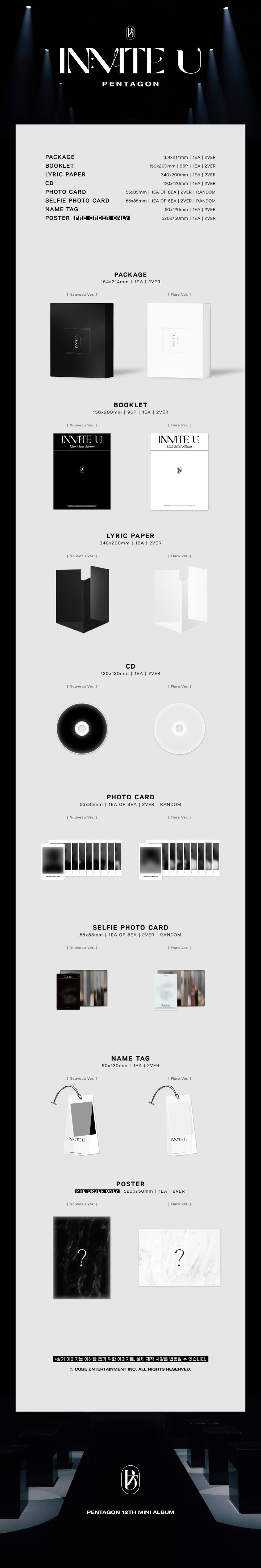 [B2B] PENTAGON - IN:VITE U (12th Mini Album) (Flare Ver.) / 펜타곤 (PENTAGON) - IN:VITE U (12TH 미니앨범) (Flare Ver.)