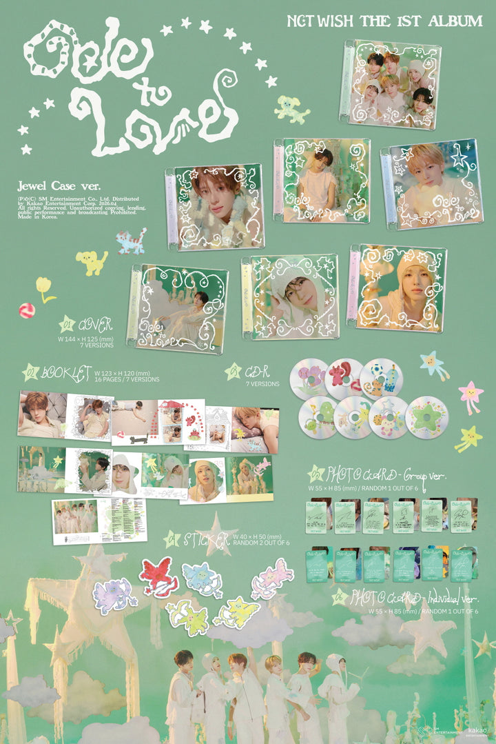 [SOLD OUT] [음반사 도매] 엔시티 위시 (NCT WISH) - 정규 1집 [Ode to Love] (Jewel Case Ver.) 랜덤7종