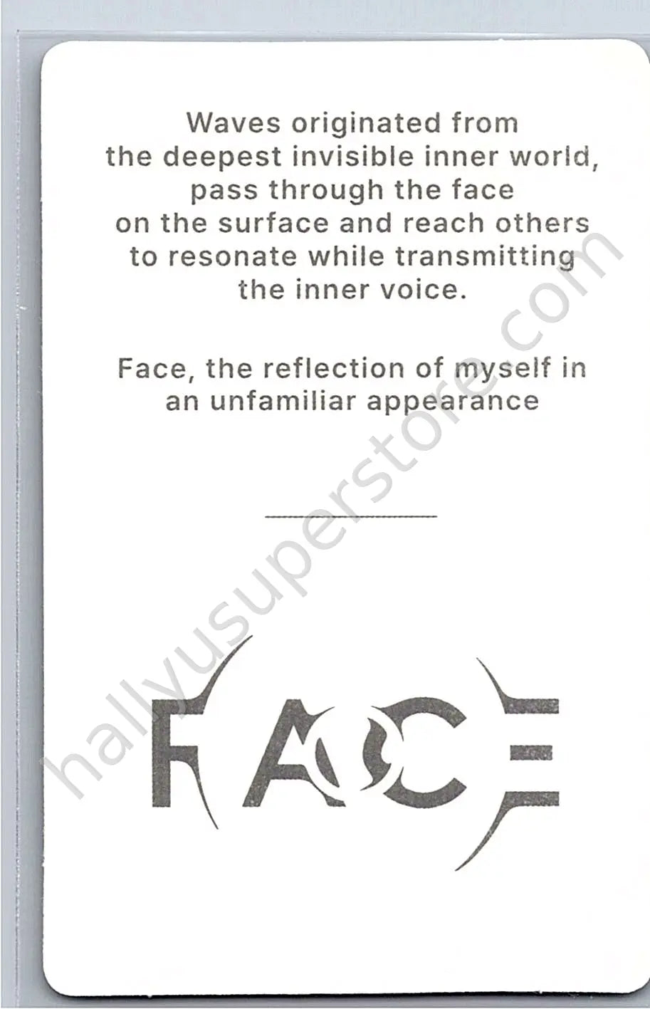 BTS - Jimin - Face album photocard solo album undefinable face version