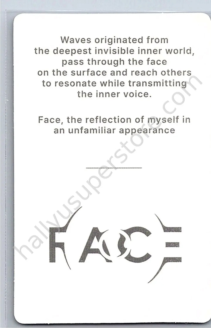 BTS - Jimin - Face album photocard solo album undefinable face version