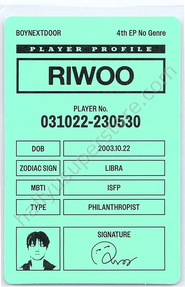BOYNEXTDOOR - Riwoo - BOYNEXTDOOR - Riwoo - No Genre Album album photocard board game ver.