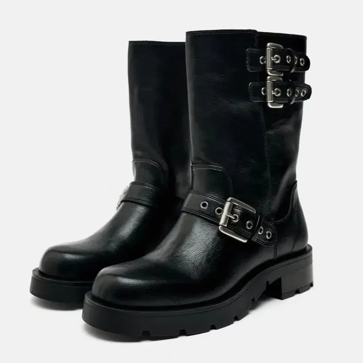 [BUNJANG] ZARA Buckle Biker Boots 37 / 자라 버클 바이커 부츠 37