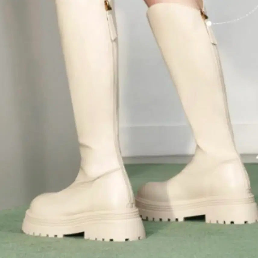 [BUNJANG] Ivory Wide Leg Long Boots 235 / [새상품] 아이보리 통넓은 롱부츠 235 / 미착용 / 실물 예쁨