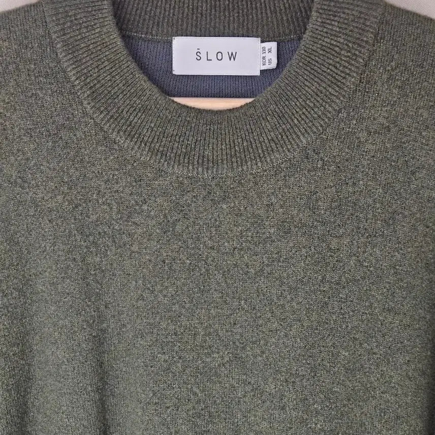 [BUNJANG] SLOW Khaki Wool Knit XL / SLOW 카키색 울 니트 XL