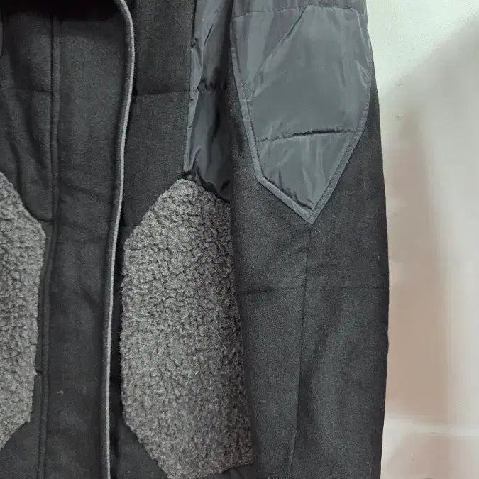 [BUNJANG] Black Mix Long Padded Coat / 블랙 믹스 롱 패딩 코트