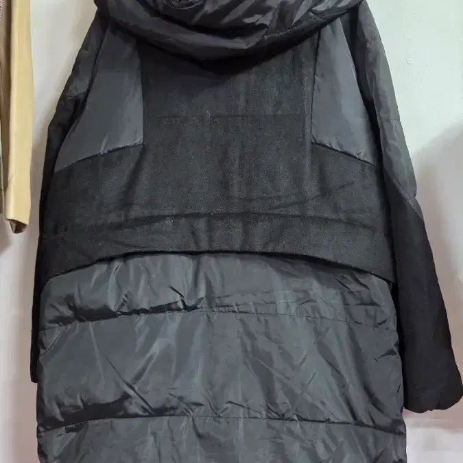 [BUNJANG] Black Mix Long Padded Coat / 블랙 믹스 롱 패딩 코트