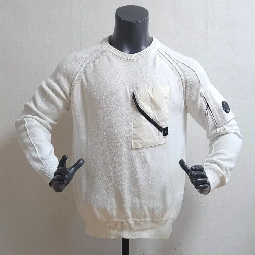 [BUNJANG] CP Company Knit Sweater White 105 / Cp 씨피컴퍼니 니트 스웨터 화이트 105