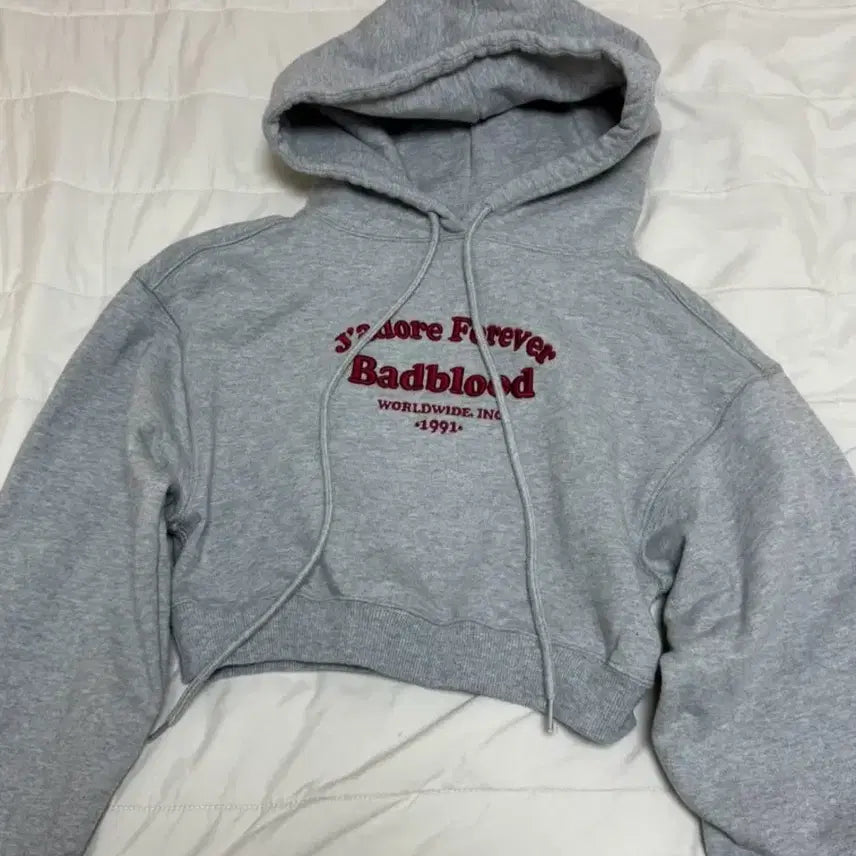 [BUNJANG] Bad Blood Crop Hoodie S / 배드블러드 크롭 후드티 s