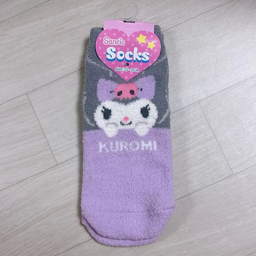 [BUNJANG] Sanrio Kuromi Sleep Socks 230-250cm / 일본정품 산리오 쿠로미 수면 양말 털양말 230~250cm