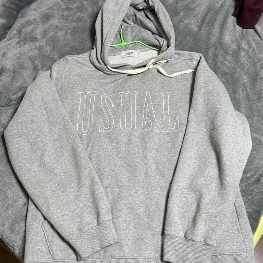 [BUNJANG] Default Usual Gray Hoodie / Default Usual 회색 후드티
