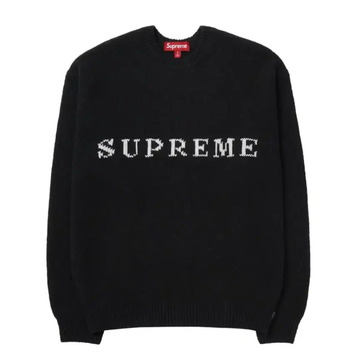 [BUNJANG] Supreme Contrast Logo Sweater Black XL / 슈프림 콘트라스트 로고 스웨터 블랙 25FW 새상품
