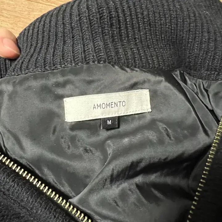 [BUNJANG] AMOMENTO Full Needle Blouson Black M / 아모멘토 풀 니들 블루종 블랙 m