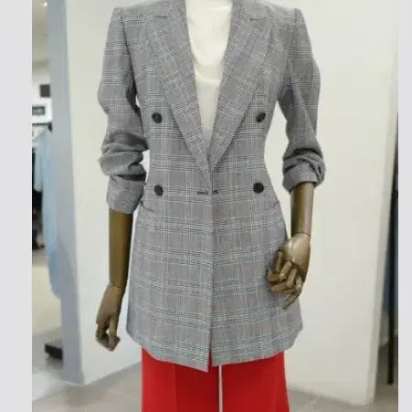 [BUNJANG] MojoSphin Check Double Jacket / 모조에스핀 체크 더블 자켓 55사이즈 정품