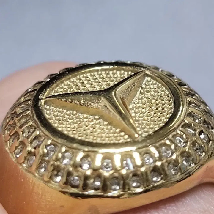 [BUNJANG] Benz Gold-Plated Ring / 멋스런 벤츠 마크 금도금 반지