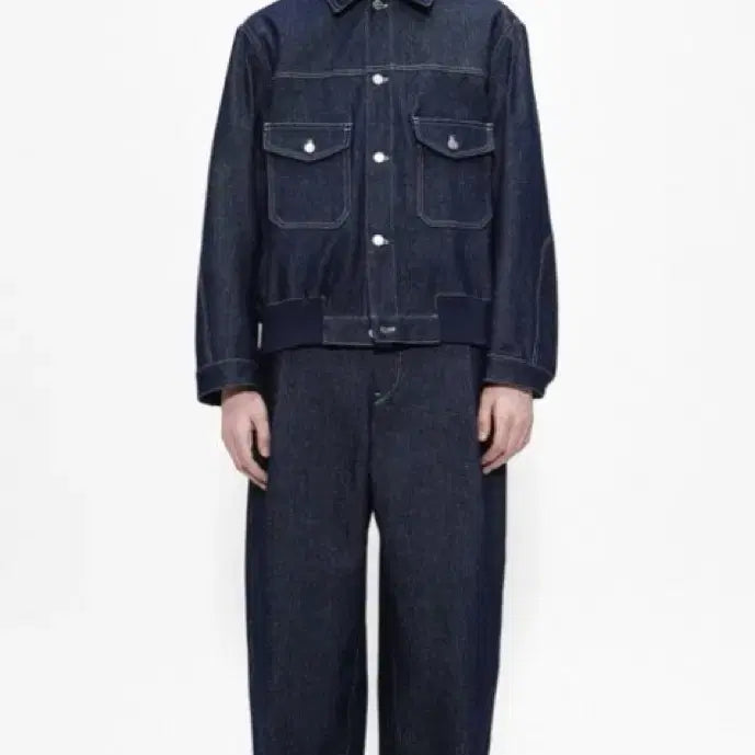 [BUNJANG] Afterpray Low Denim Trucker Jacket / L) 애프터프레이 로우 데님 트러커 인디고 팝니다.