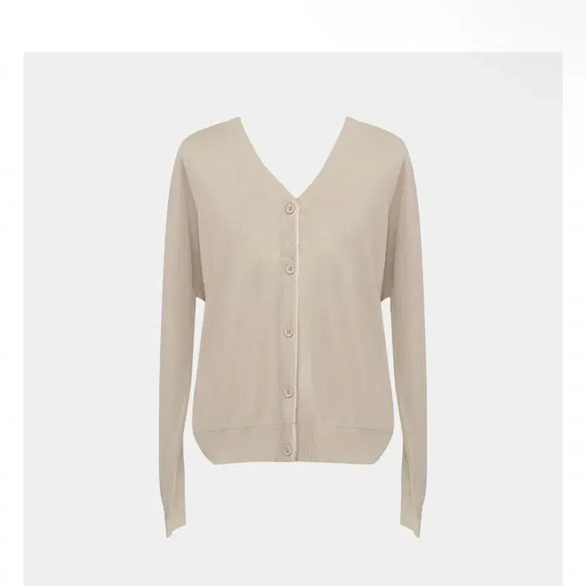 [BUNJANG] Cream V-neck Knit Cardigan / 크림 컬러 쫀쫀 브이넥 무지 니트 가디건 레이어드 가을 니트 이너가디건