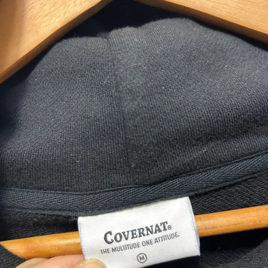 [BUNJANG] Covernat Black Hoodie M / 커버낫 블랙 후드티 M