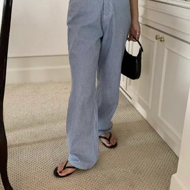 [BUNJANG] WITHOUTSUMMER Bean Stripe Pants (S) / 위드아웃썸머 - bean 빈 스트라이프 팬츠 (s)