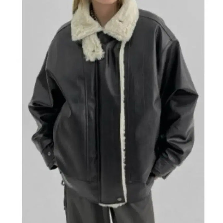 [BUNJANG] Blackup Mink Half Leather Jacket / 밍크 하프 레더자켓 브라운