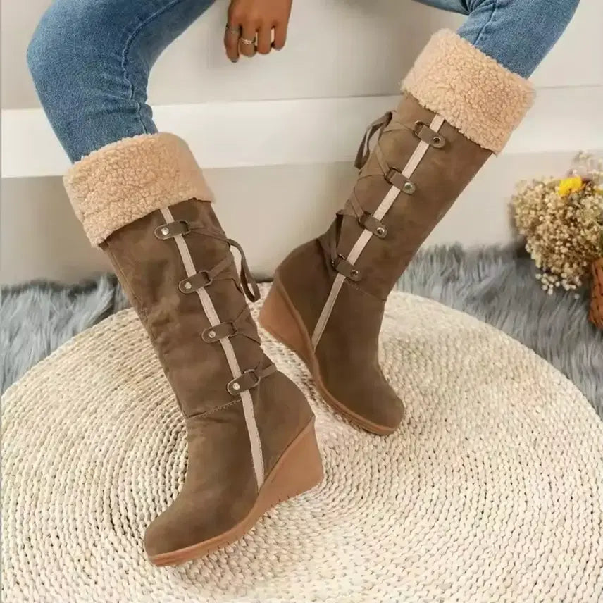 [BUNJANG] Y2K Vintage Ppgle Long Boots / 뽀글이  롱부츠 / 데일리 러블리 빈티지 y2k 유니크