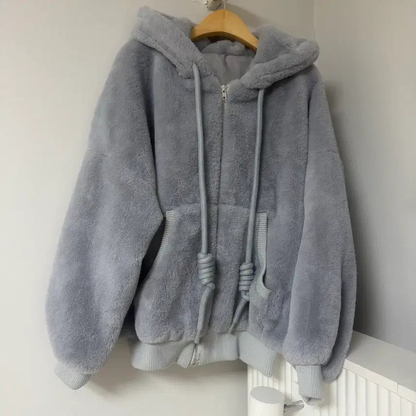 [BUNJANG] Mink Gray Hoodie Jumper / 밍크 점퍼 후드집업