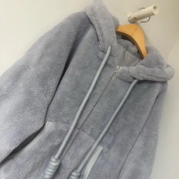 [BUNJANG] Mink Gray Hoodie Jumper / 밍크 점퍼 후드집업
