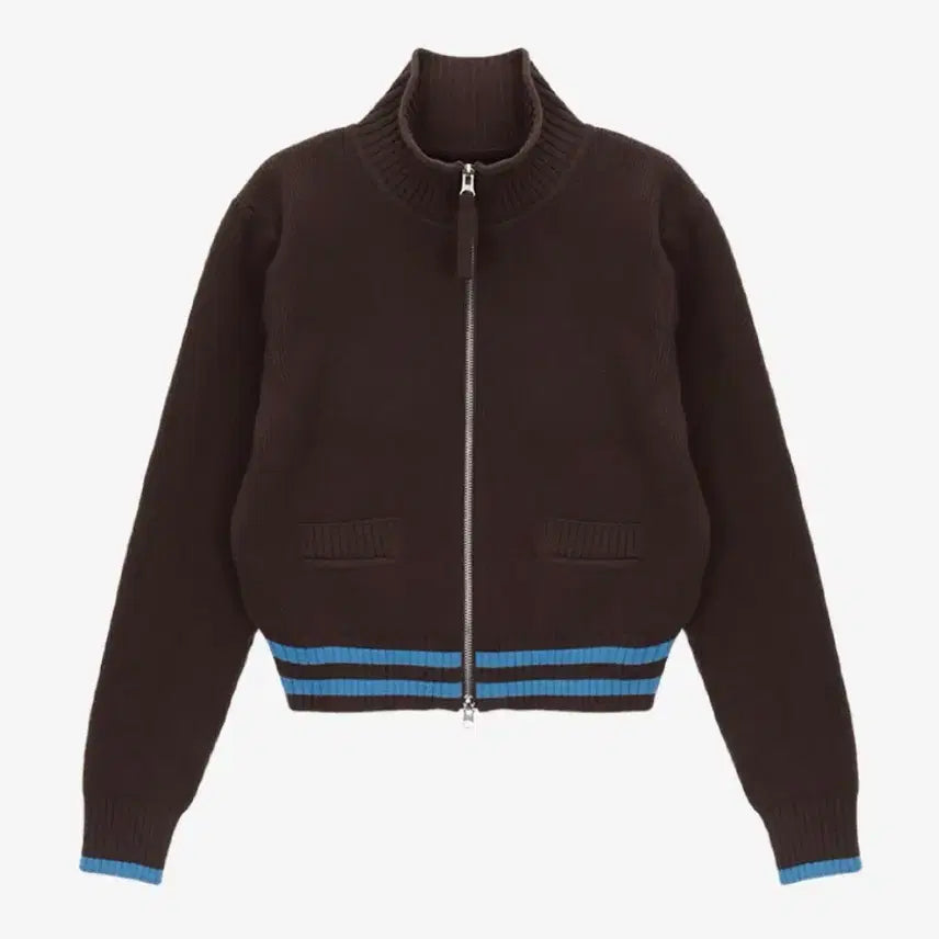 [BUNJANG] Matinkim Stripe Knit Cardigan Brown / 마뗑킴 스펠 포인트 스트라이프 니트 가디건 브라운