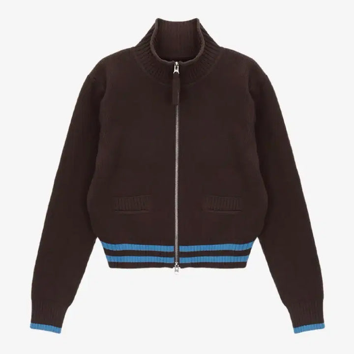 [BUNJANG] Matinkim Stripe Knit Cardigan Brown / 마뗑킴 스펠 포인트 스트라이프 니트 가디건 브라운