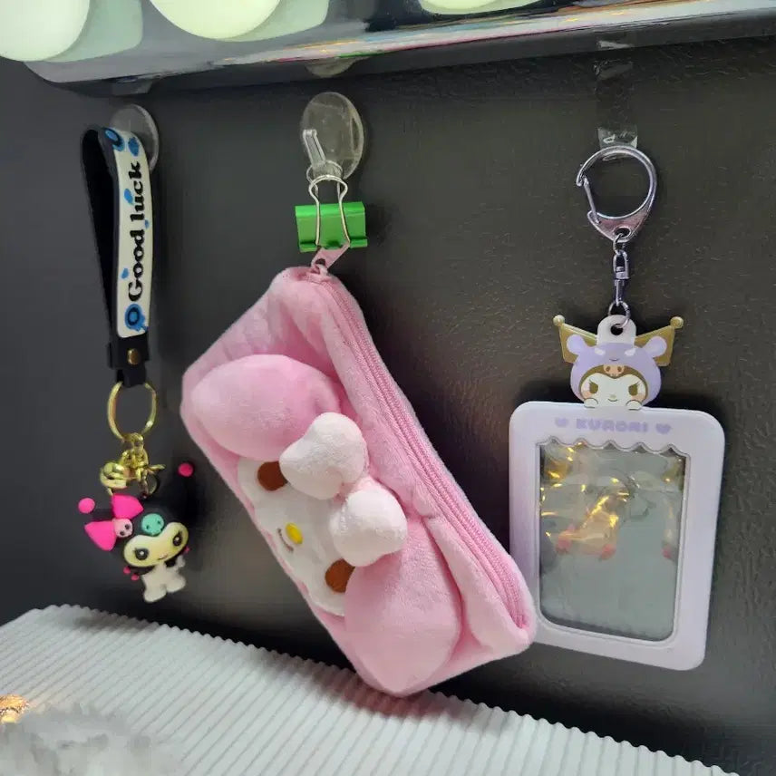 [BUNJANG] My Melody &amp; Kuromi Pouch, Keyring, Card Holder Bundle Set / "마이멜로디와 쿠로미" [파우치. 키링.카드홀더]