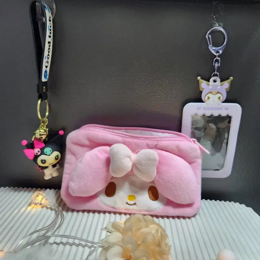 [BUNJANG] My Melody &amp; Kuromi Pouch, Keyring, Card Holder Bundle Set / "마이멜로디와 쿠로미" [파우치. 키링.카드홀더]