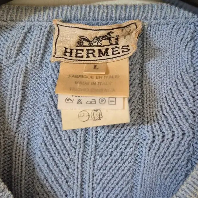 [BUNJANG] Hermes V-Neck Sweater / 정품 에르메스 스웨터