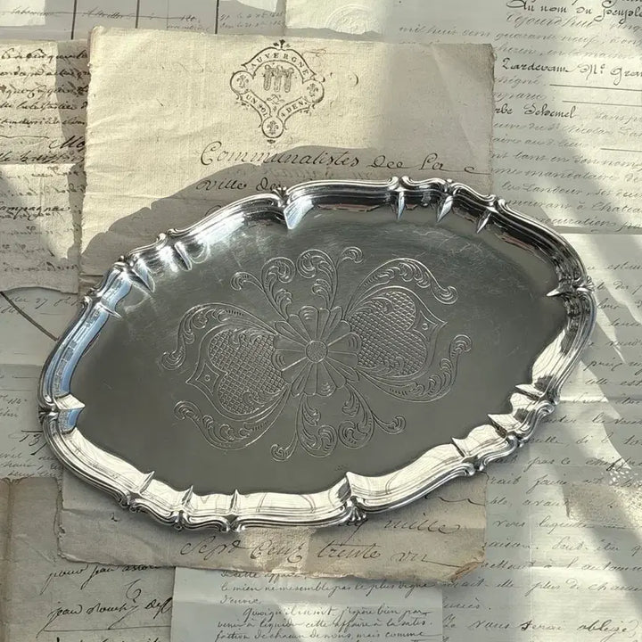 [BUNJANG] Vintage Silver Plate Oval Tray / 빈티지 실버플레이트 트레이
