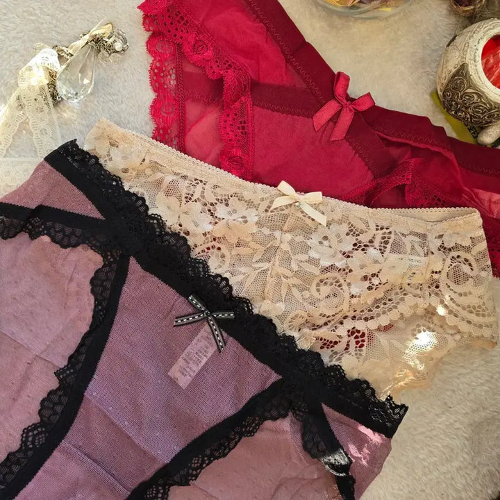 [BUNJANG] Lace Panties 95 Size 3-Piece Set / 레이스팬티 95사이즈 3종 묶음 판매 여성팬티95