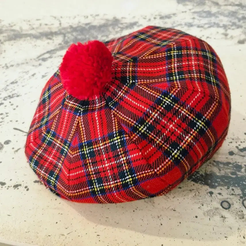 [BUNJANG] Red Tartan Check Wool Hunting Cap / 레드 타탄 체크 울 헌팅캡 빵모자