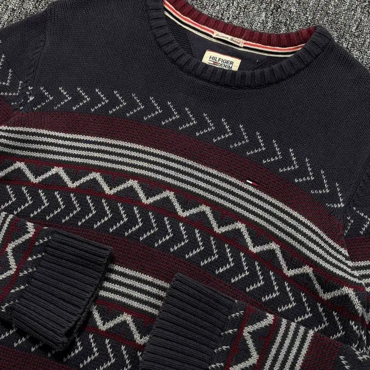 [BUNJANG] Tommy Hilfiger Chevron Pattern Knit Sweater / 타미힐피거 셰브론 패턴 니트 스웨터