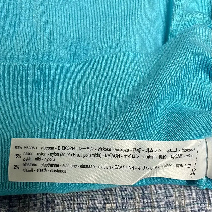 [BUNJANG] Zara Sky Blue Short Sleeve Knit Top / Zara 자라 반팔 니트 하늘색