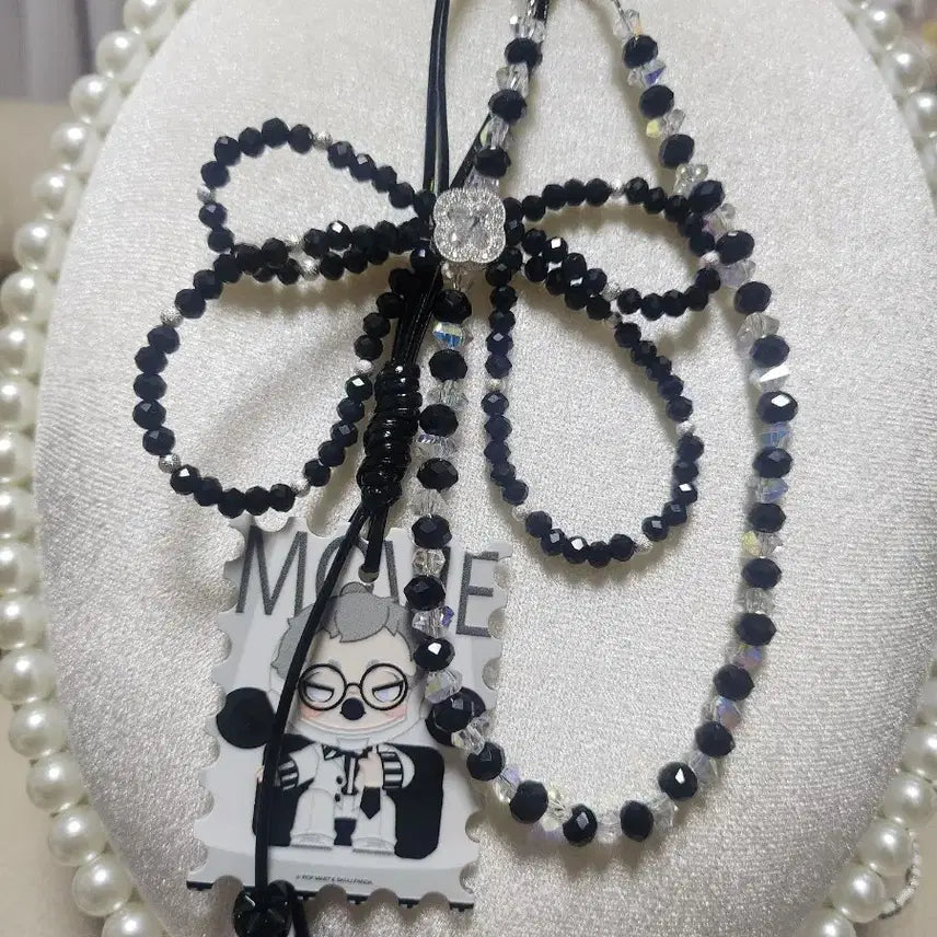 [BUNJANG] Crystal Ribbon Keyring / 크리스탈 리본 키링 (핸드메이드)