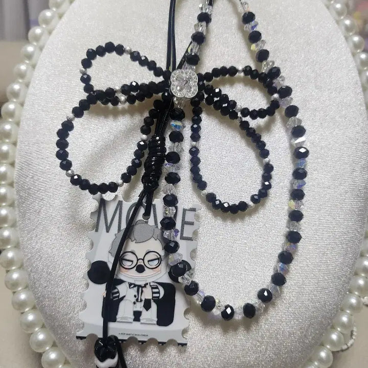 [BUNJANG] Crystal Ribbon Keyring / 크리스탈 리본 키링 (핸드메이드)