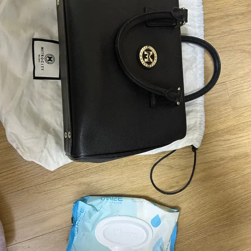 [BUNJANG] Metro City Black Tote Bag / 메트로시티 블랙 토트백 가방