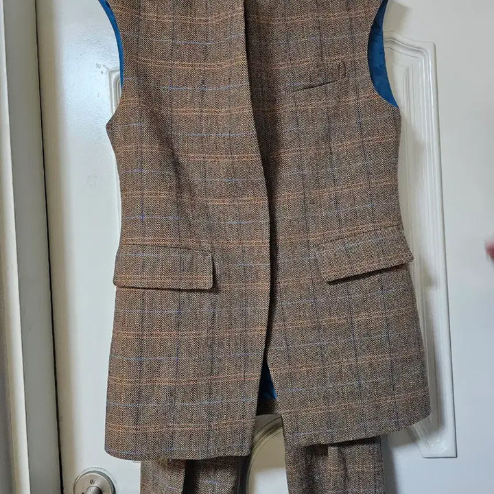 [BUNJANG] BABARA Checkered Jacket and Pants Set / BABARA 체크무늬 자켓+팬츠 세트 브라운