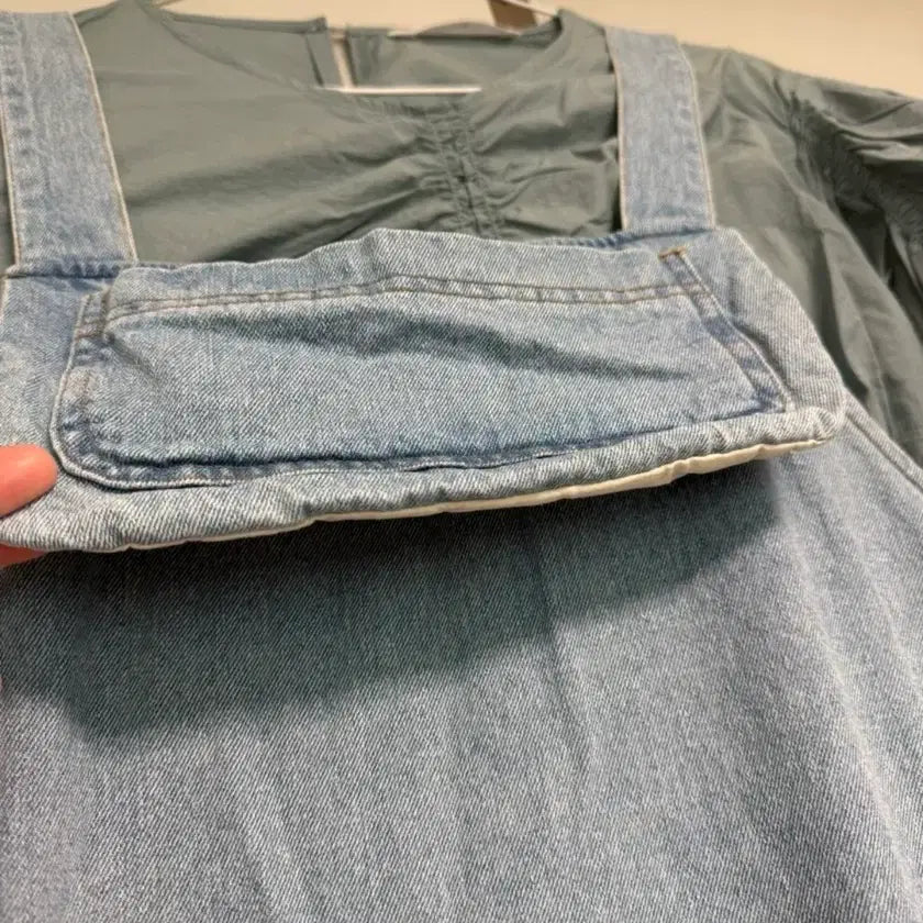 [BUNJANG] 르드망 Denim Pinafore Dress / 르드망 브랜드 청 멜빵 원피스 나시 667788정도 사이즈