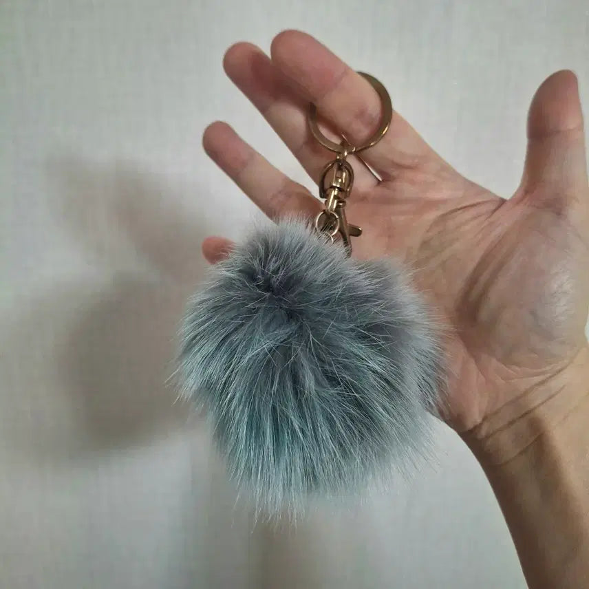 [BUNJANG] Real Fox Fur Pom-Pom Keyring / 새제품 / 리얼 폭스퍼 키링 / 폼폼 키링 / 폭스털볼 가방 장식고리 /