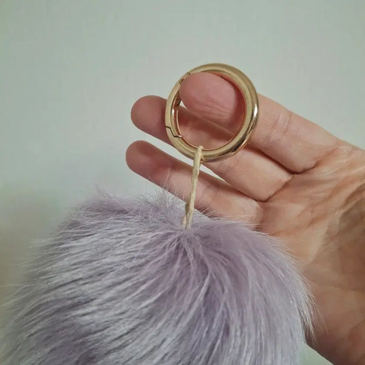 [BUNJANG] Real Fox Fur Pom-Pom Keyring / 새제품 / 연보라색 리얼 폭스퍼 키링 / 폼폼 키링 / 폭스털볼 가방 장