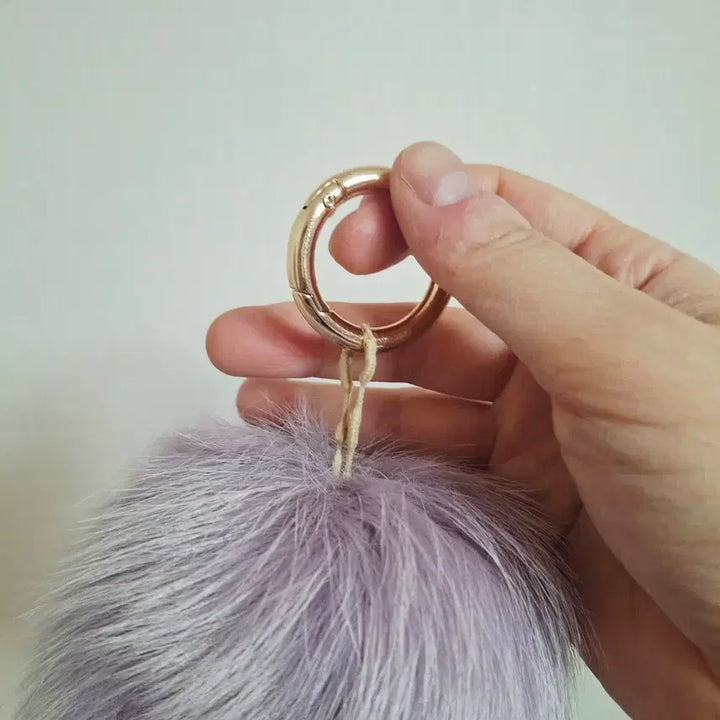 [BUNJANG] Real Fox Fur Pom-Pom Keyring / 새제품 / 연보라색 리얼 폭스퍼 키링 / 폼폼 키링 / 폭스털볼 가방 장