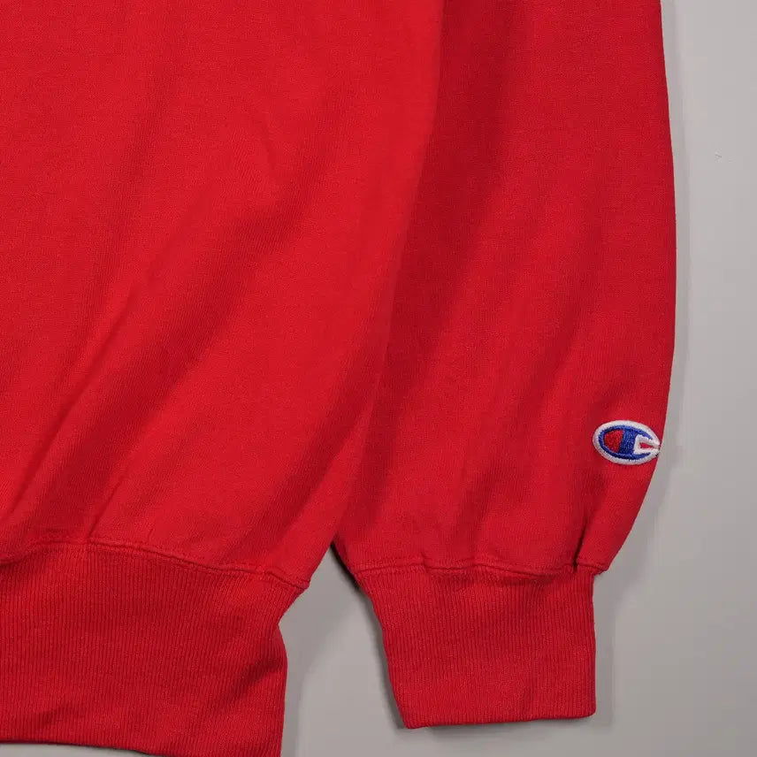 [BUNJANG] Champion Small Logo Red Sweatshirt / 챔피온 스몰로고 레드 맨투맨 스웻셔츠 L사이즈