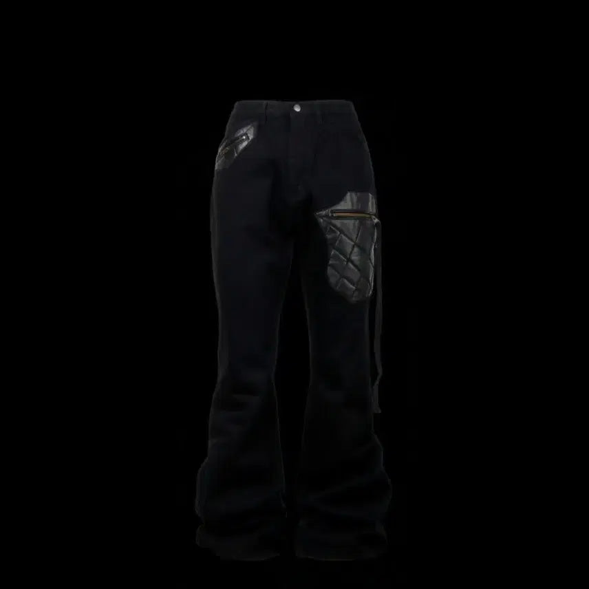 [BUNJANG] Emosstance Club Leather Patch Denim Pants / (구매) only v1 에모스탠스클럽 레더패치 데님 팬츠