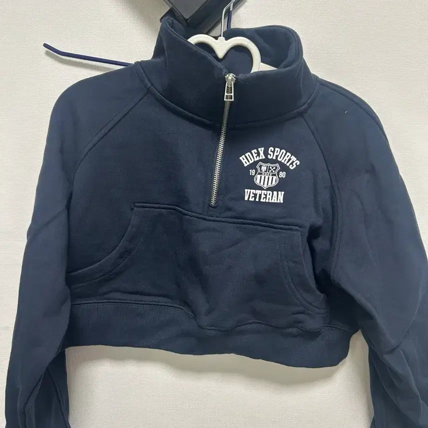 [BUNJANG] H-Dex Crop Sweatshirt Navy / 에이치덱스 크롭맨투맨 S 네이비