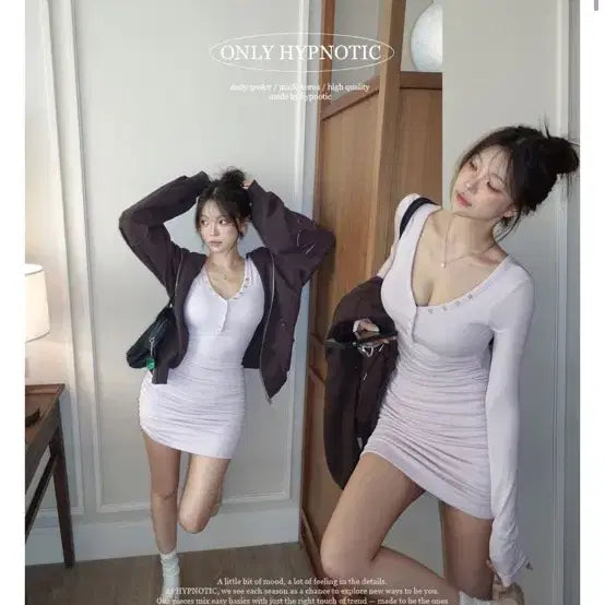[BUNJANG] Hypnotic Shirring Dress (Lavender) / 히프나틱 셔링 원피스(연보라)