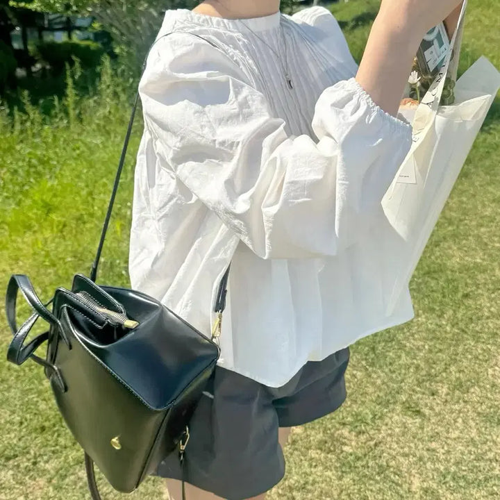 [BUNJANG] Basic Pintuck Blouse / 베이직 핀턱 블라우스